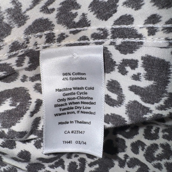 Talbots Black and White Animal Print Button Down Shirt - Picture 4 of 7